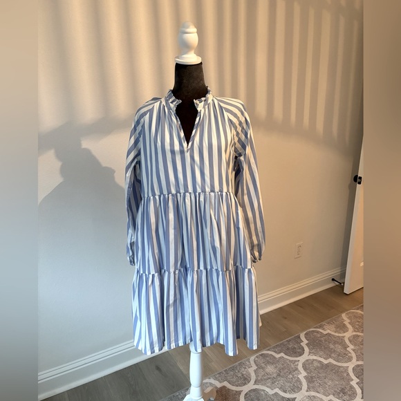J. Crew Dresses & Skirts - JCrew Long-Sleeve Striped Mini Dress Size M